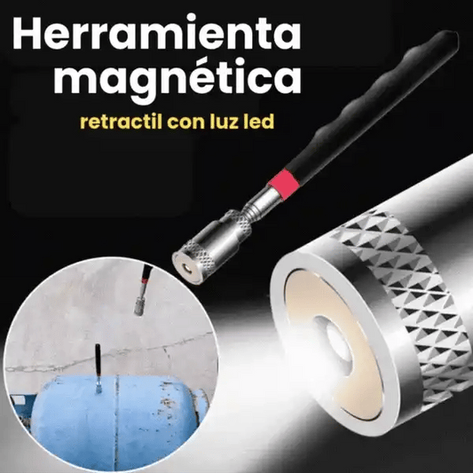 Herramienta magnética retráctil con luz led