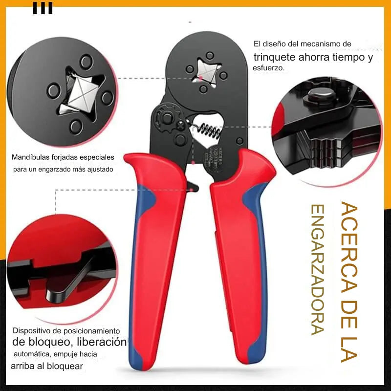 Kit de crimpado profesional 🔧| Incluye alicate + 1200 terminales de crimpado