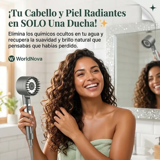 Cabezal De Ducha Con Filtro Antical y Anticloro Para Cuidar Tu Piel y Tu Cabello.
