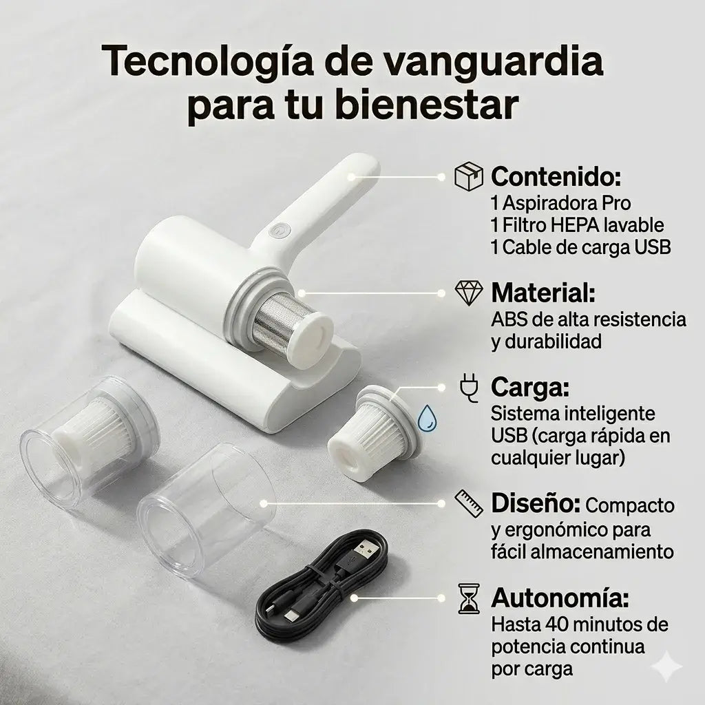 Aspiradora de cama manual Alemana inalámbrica multifuncional |  Alta potencia y succion