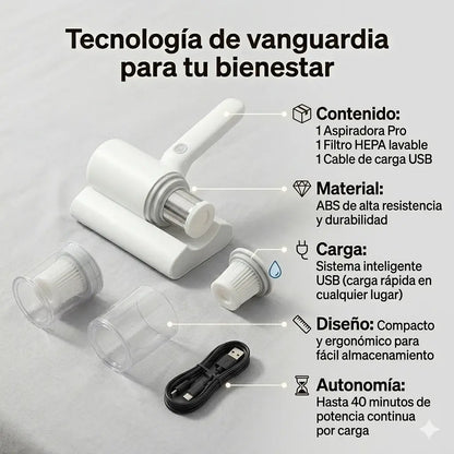 Aspiradora de cama manual Alemana inalámbrica multifuncional |  Alta potencia y succion
